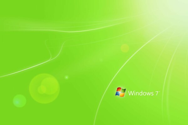 Windows 7 su sfondo verde