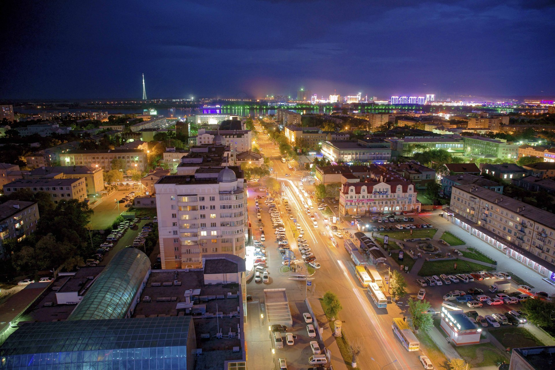 stadt autos lichter nacht zuhause horizont