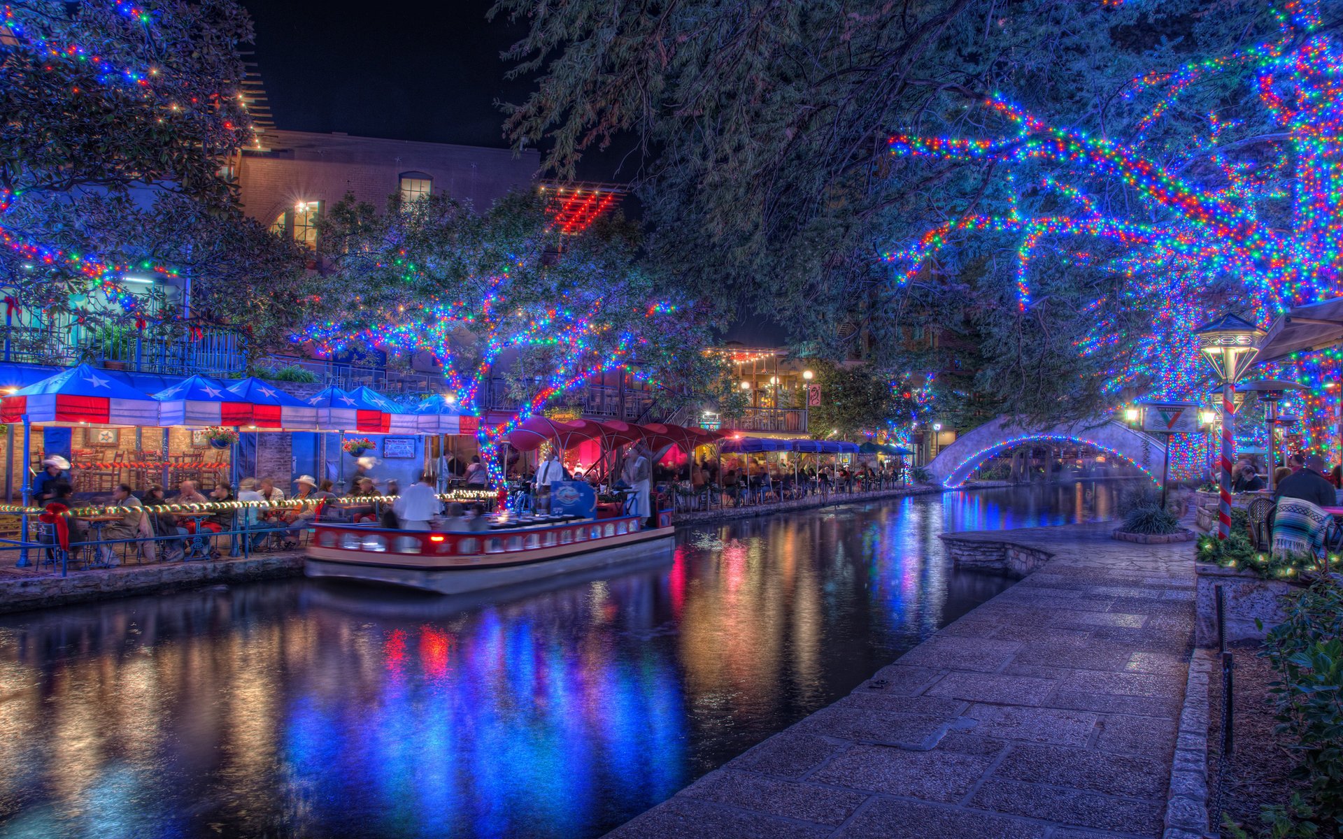 holiday san antonio night christmas lights texas ночь техас