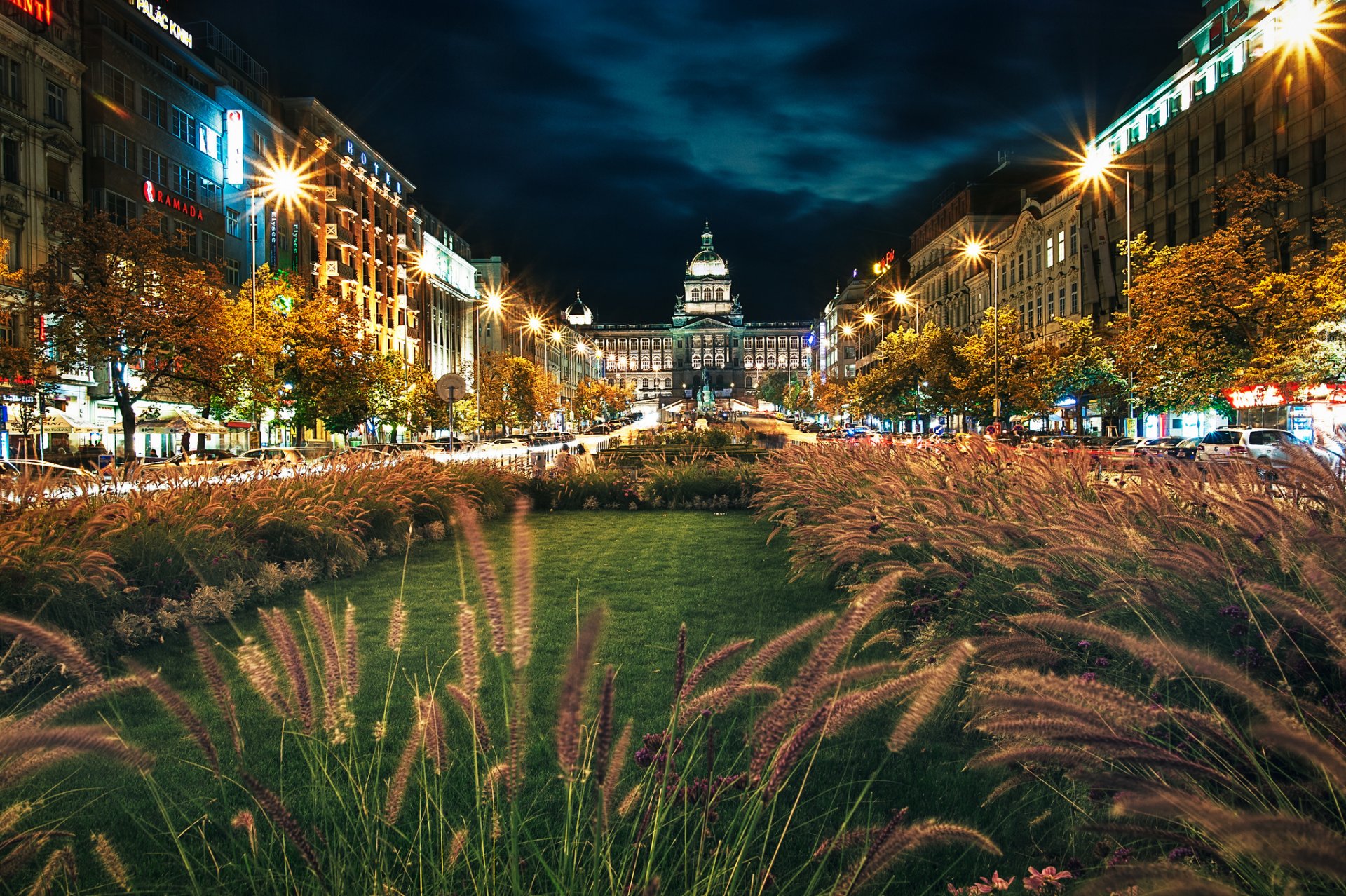 night prague grass lamp