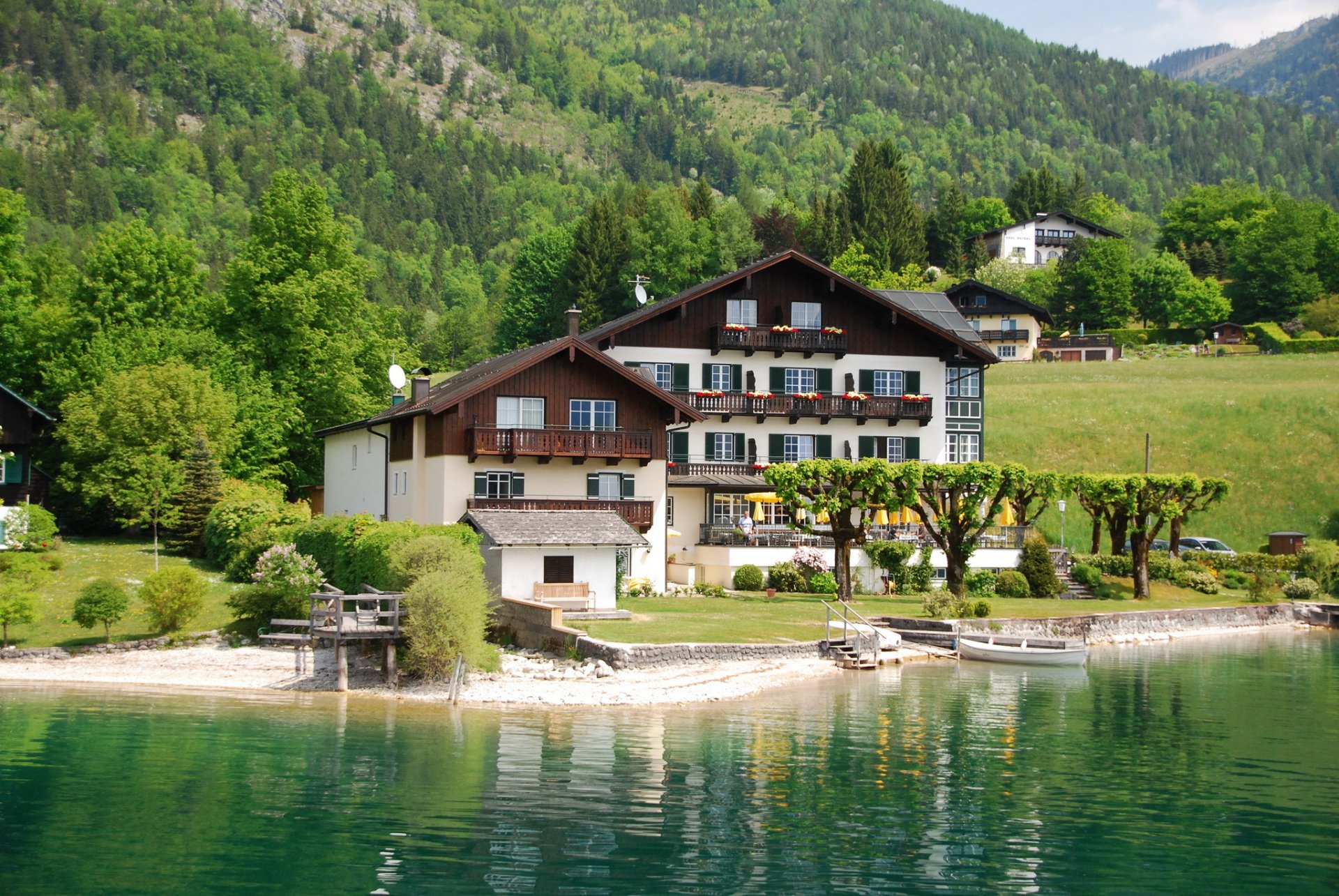 austria case costa wolfgangsee palazzo città foto