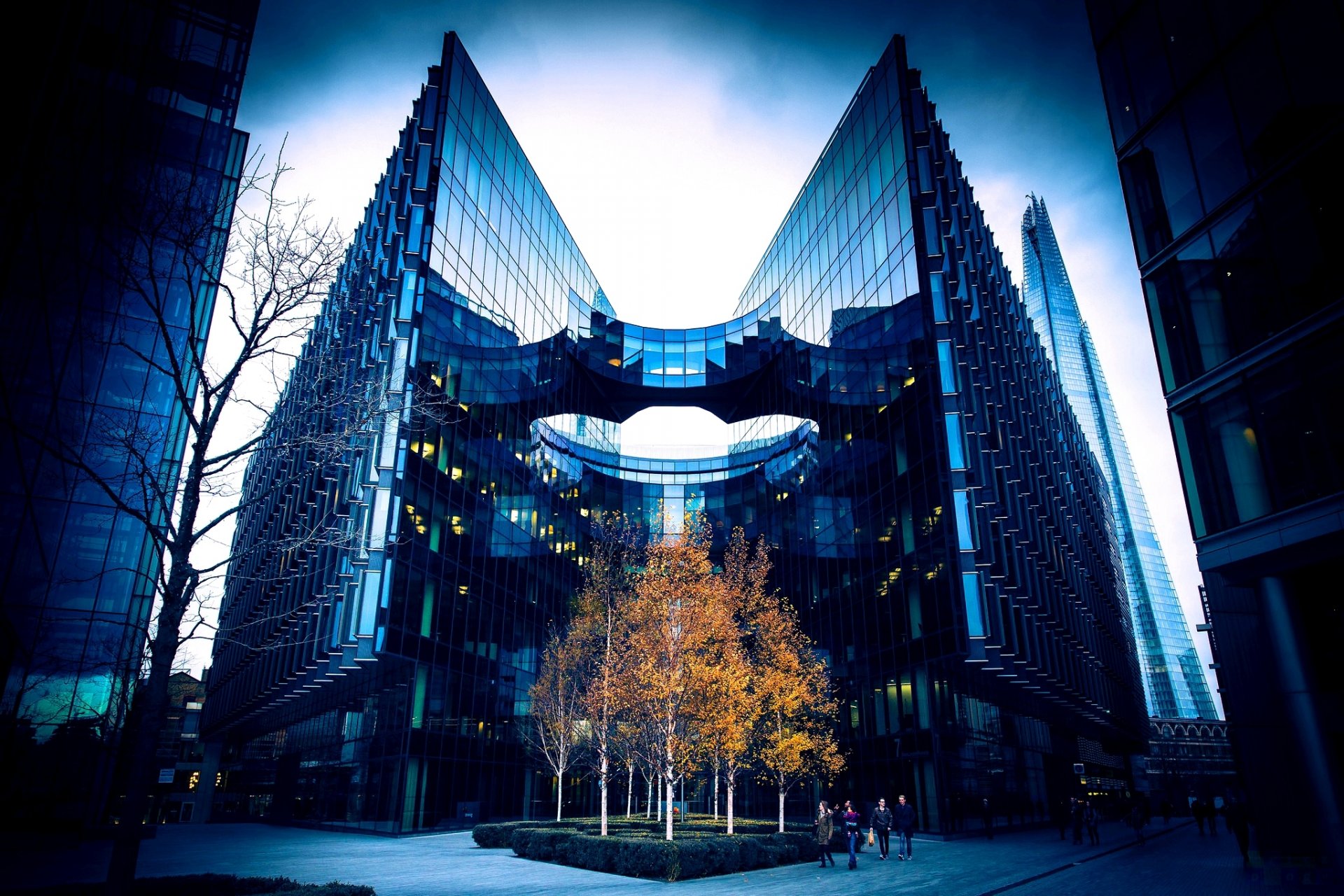 london united kingdom england city 7 more london riverside building architecture art nouveau glass trees autumn street people