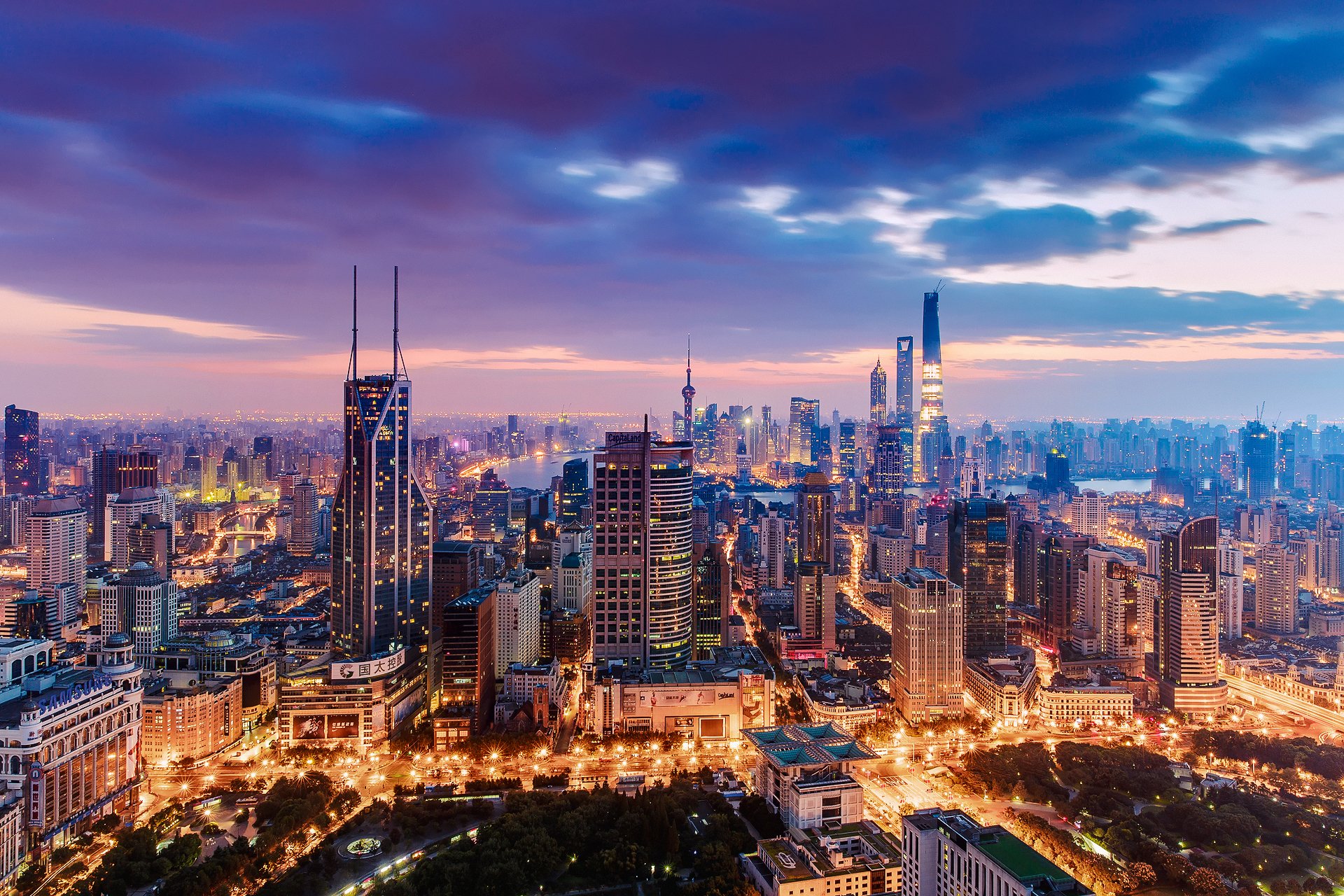 china china shanghai-stadt abend
