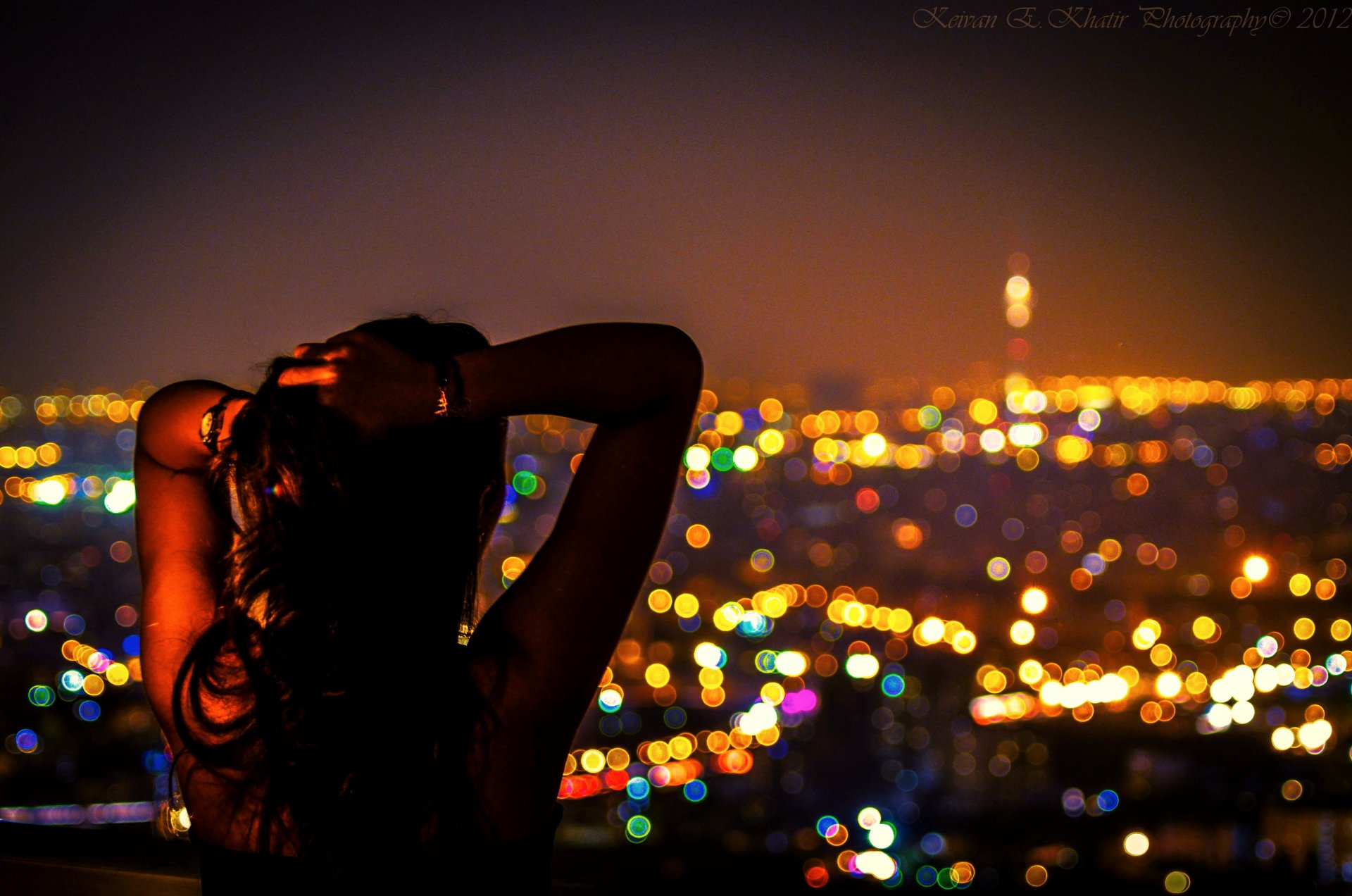 tehran iran city middle east east night lights lanterns girl