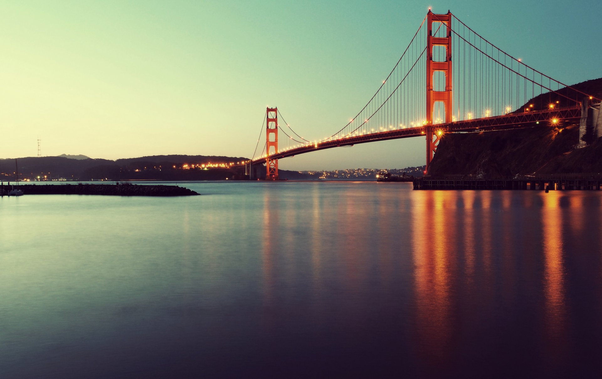 san francisco golden gate usa san francisco most wieczór światła