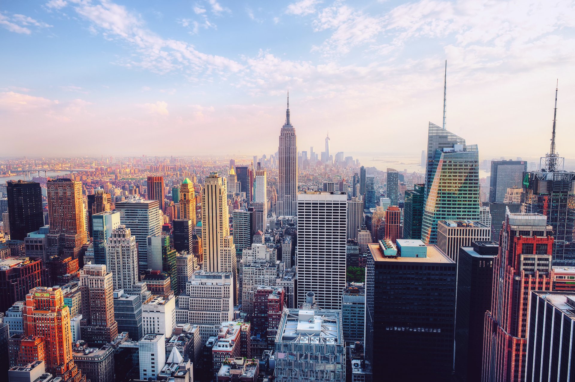 united states town new york manhattan empire state building rockefeller center
