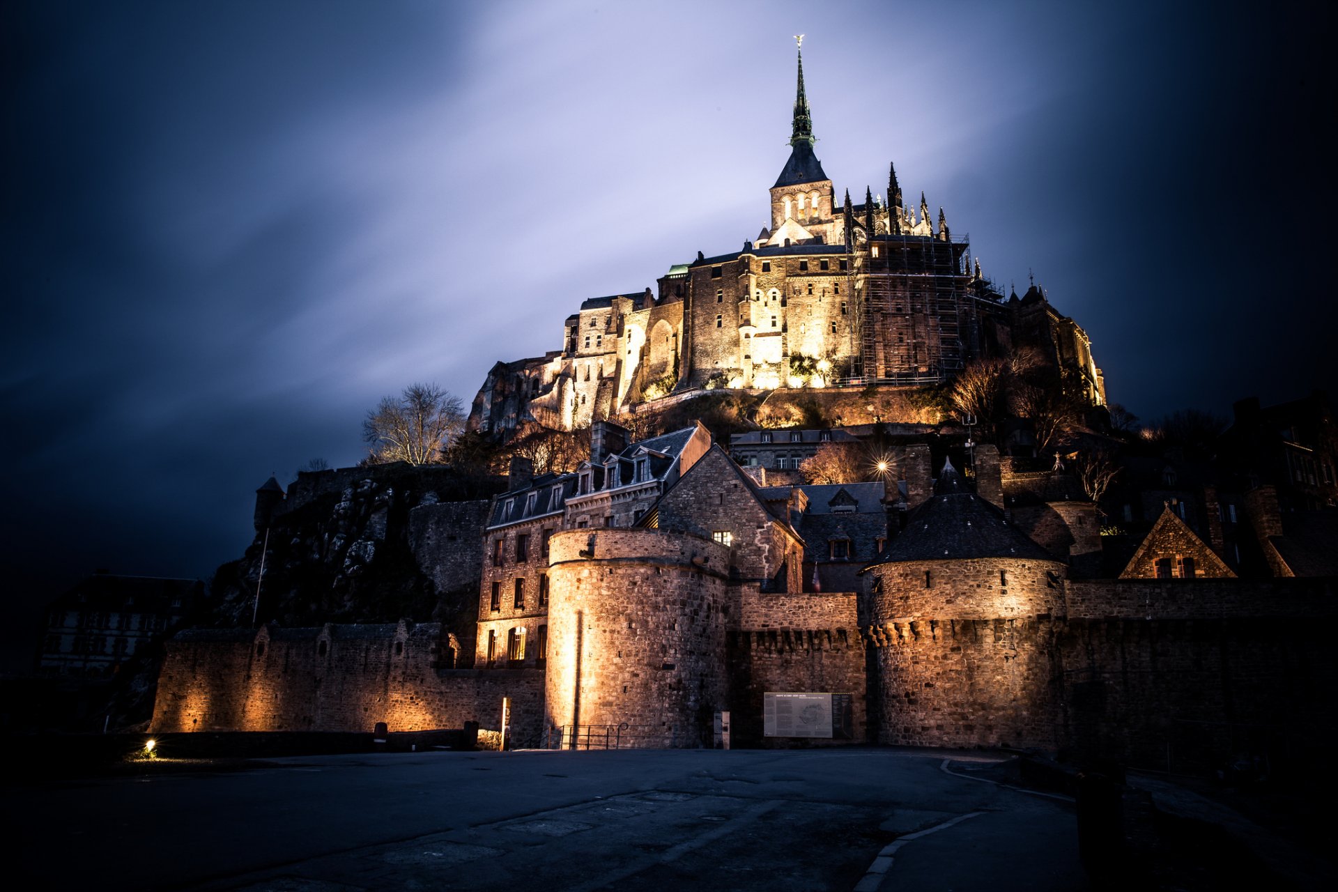 schloss frankreich nacht architektur mont-saint-michel basse-normandie fr