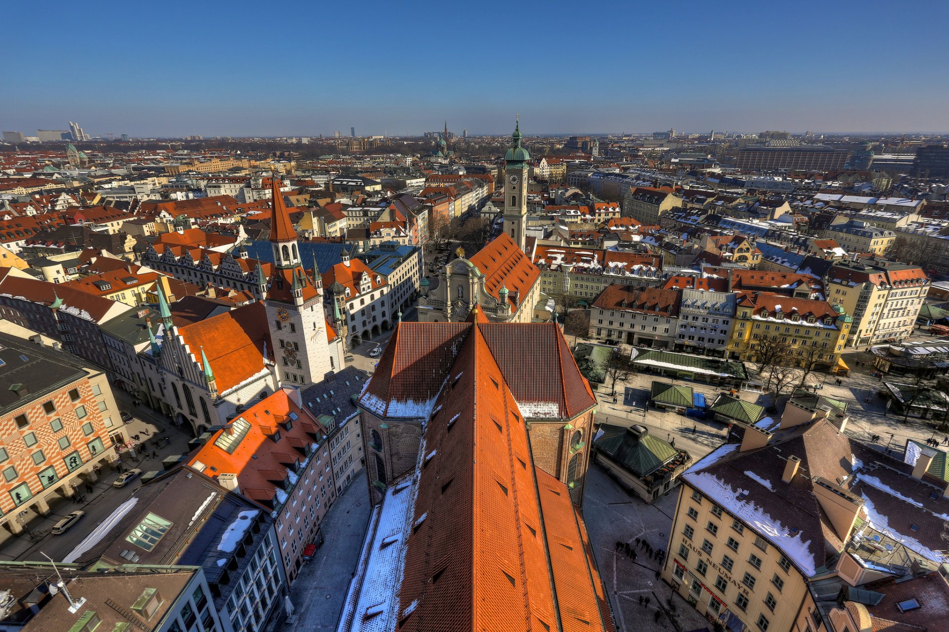 munich allemagne bâtiments toits panorama