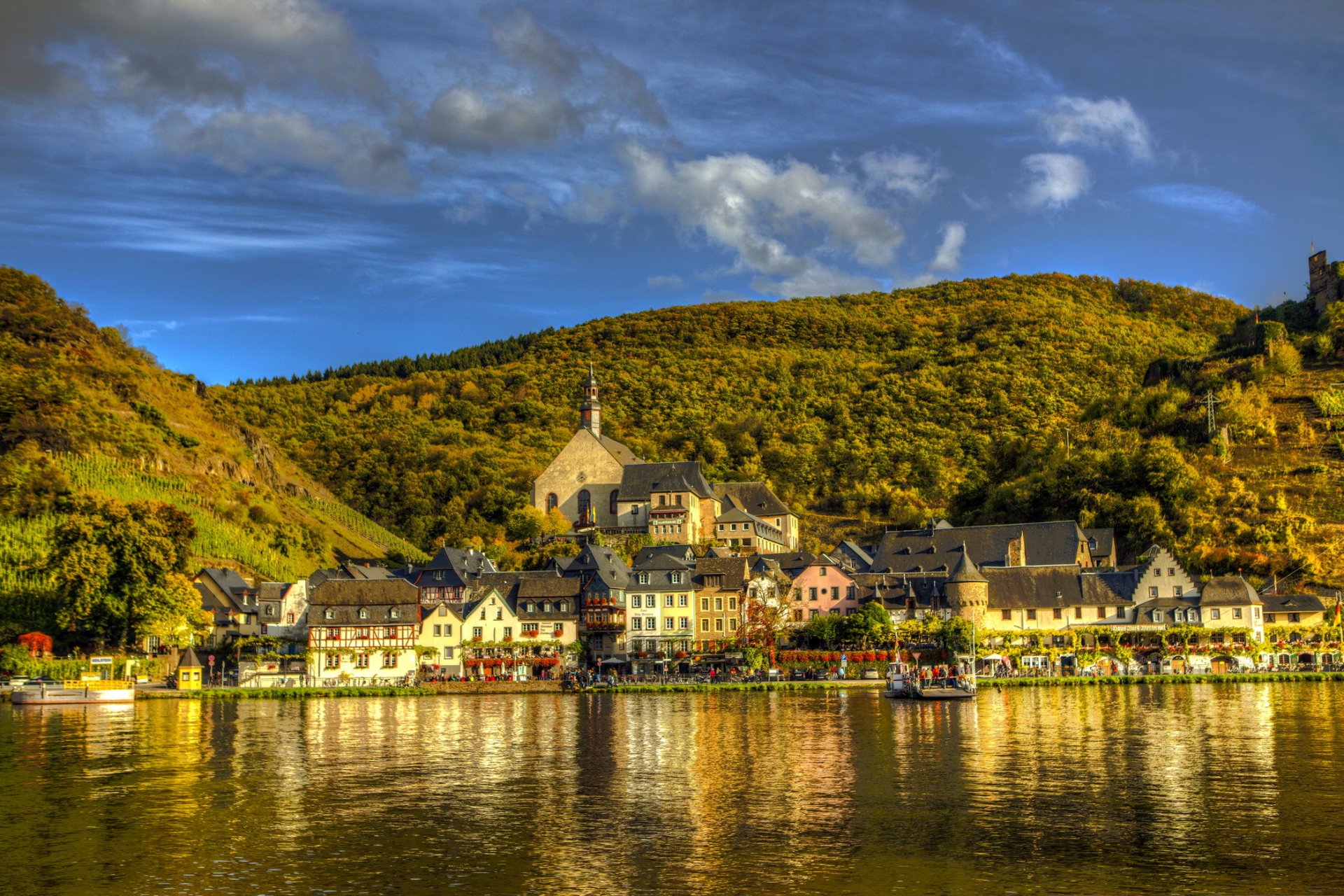 alemania ellenz-poltersdorf ciudad río casas montañas bosque