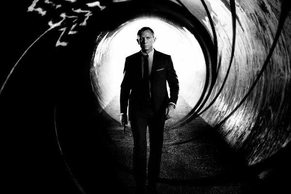 James Bond Daniel Craig Schwarz-Weiß-Foto