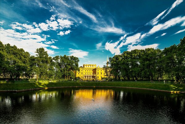 Picturesque view of the castle in St. Petersburg