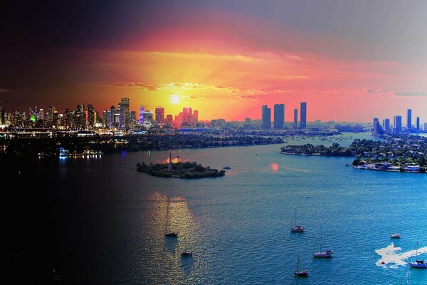 Beautiful sunset of Florida evening