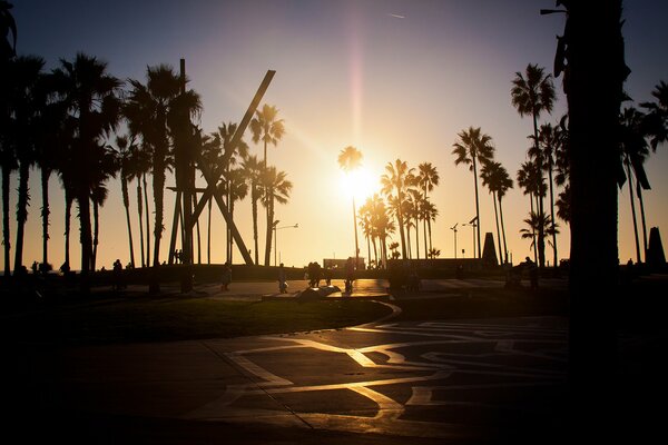 Coucher de soleil sur Los Angeles