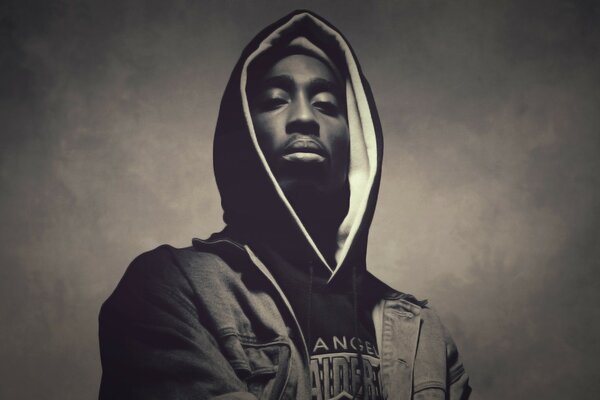 Tupac Shakur czarno-białe zdjęcie
