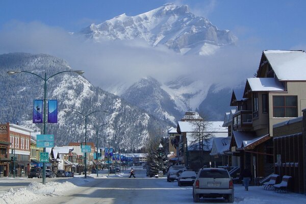 Snow-capped mountains in Canada