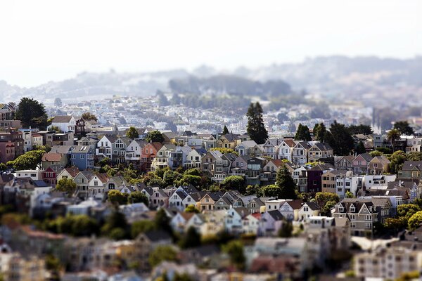 Un grand nombre de maisons dans la vallée