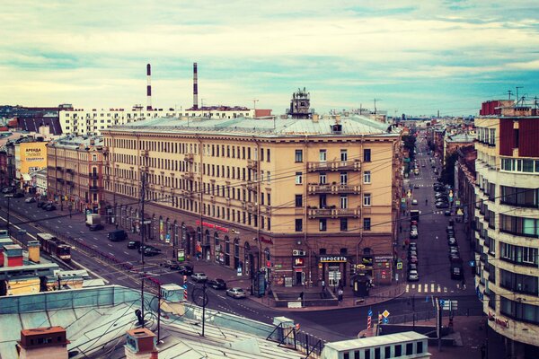 Городская улица дома и здания