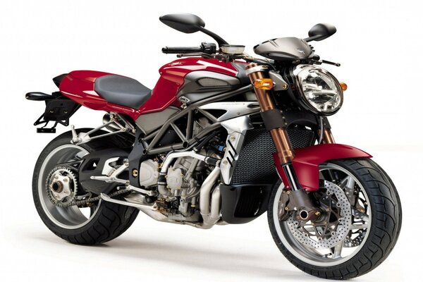 Moto de sport cool de couleur rouge