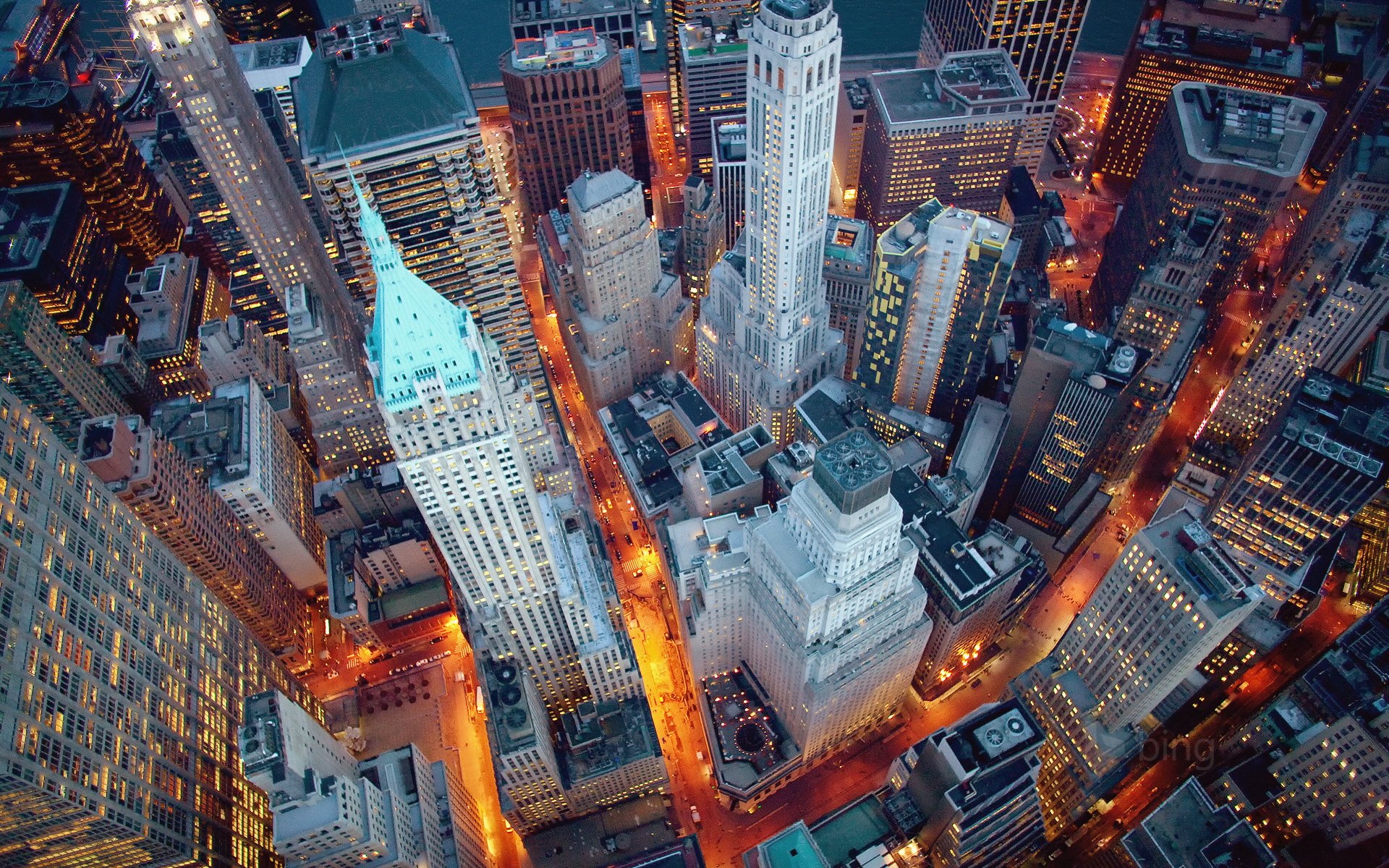 estados unidos ciudad nueva york nueva york manhattan wall street noche luces