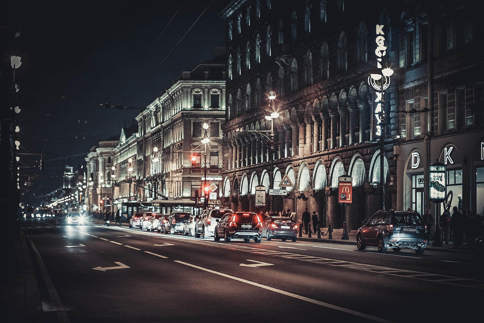 st. petersburg peter russland st. petersburg straße newski-prospekt nacht