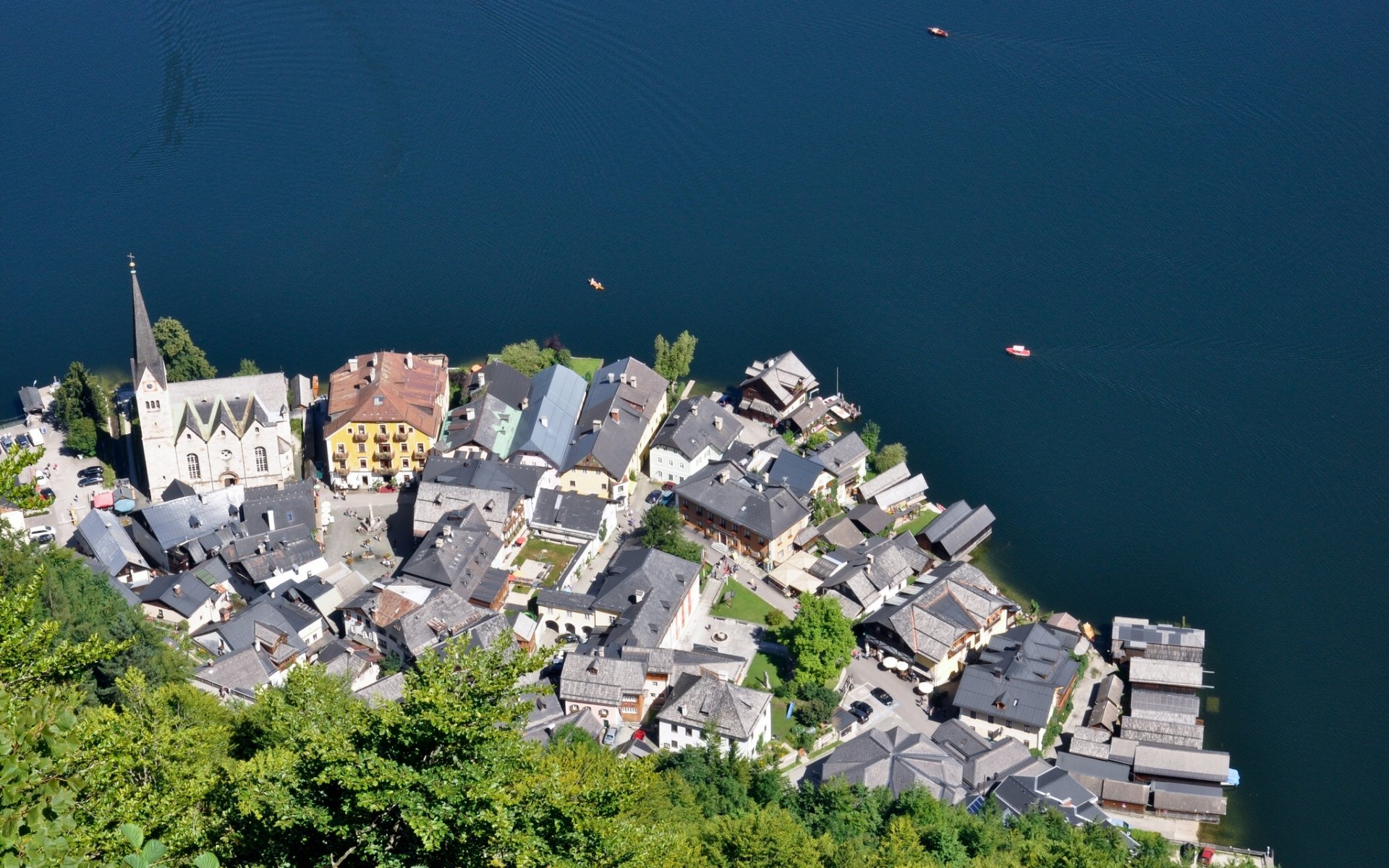 hallstatt österreich hallstatt-see hallstatt-see gebäude panorama