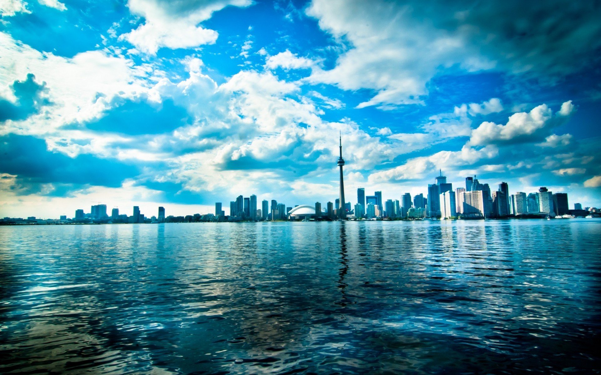 toronto lago azul cielo ciudad mar horizonte foto