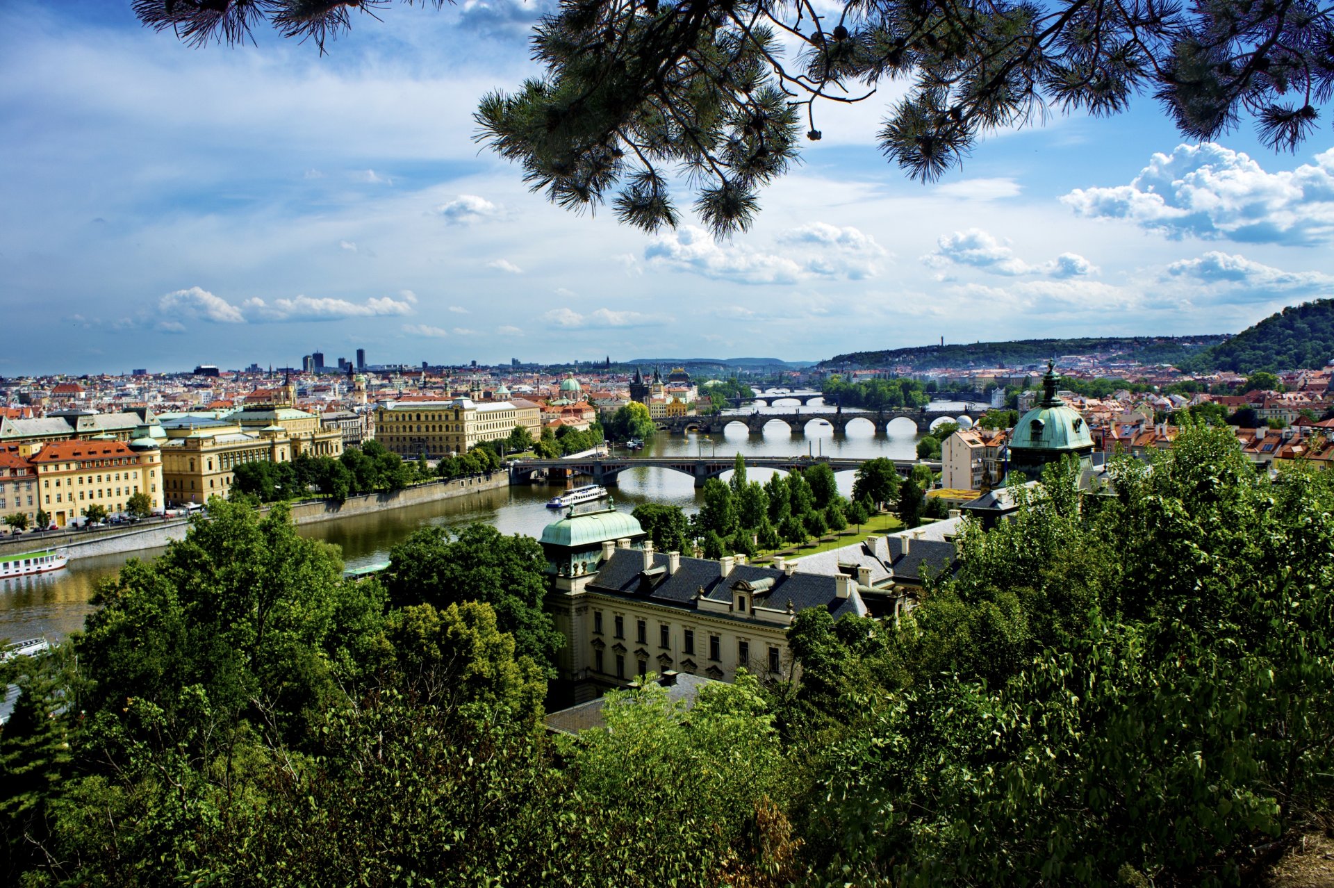 fonds d écran république tchèque prague vltava ponts de prague