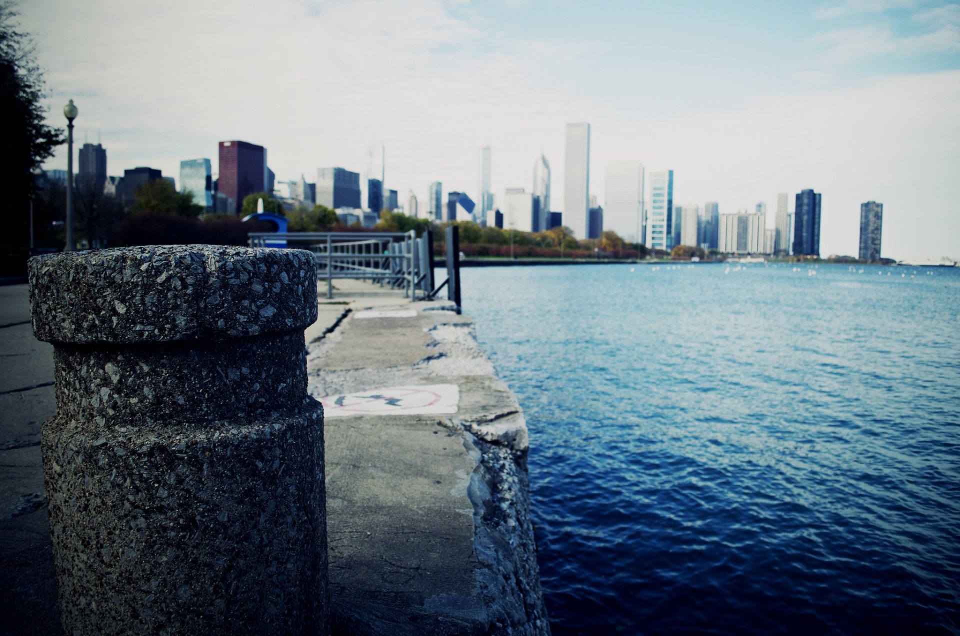 chicago illinois città acqua grattacieli cielo