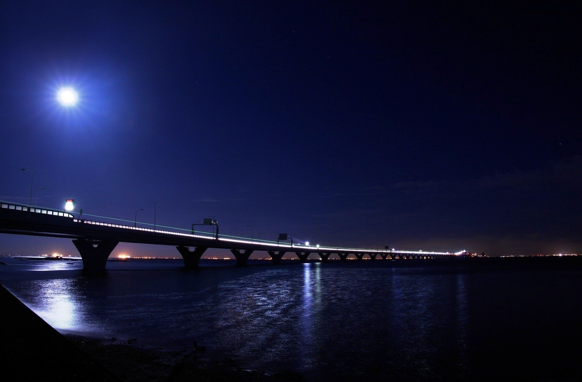 Ночь Луна мост