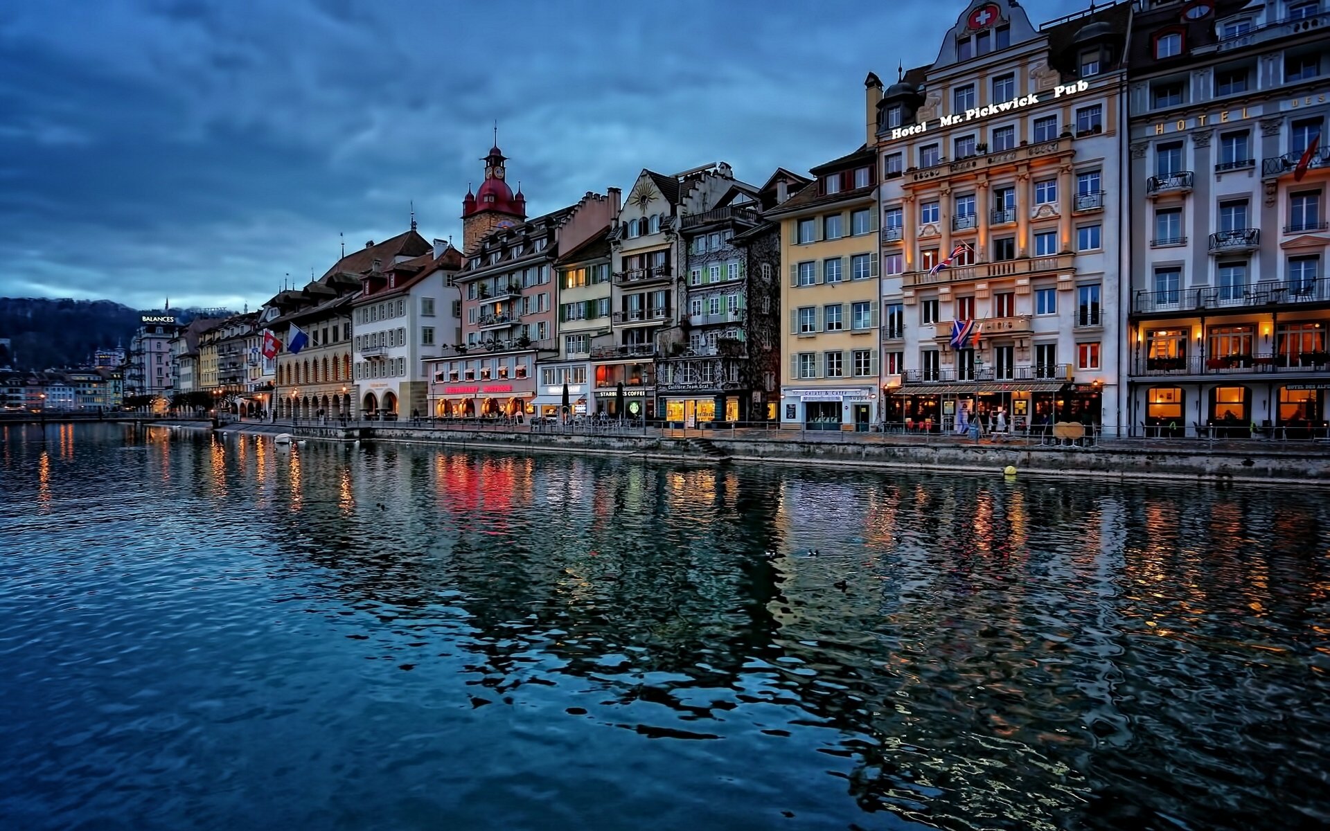 lucerna svizzera fiume reiss lucerna fiume reuss lungomare edifici