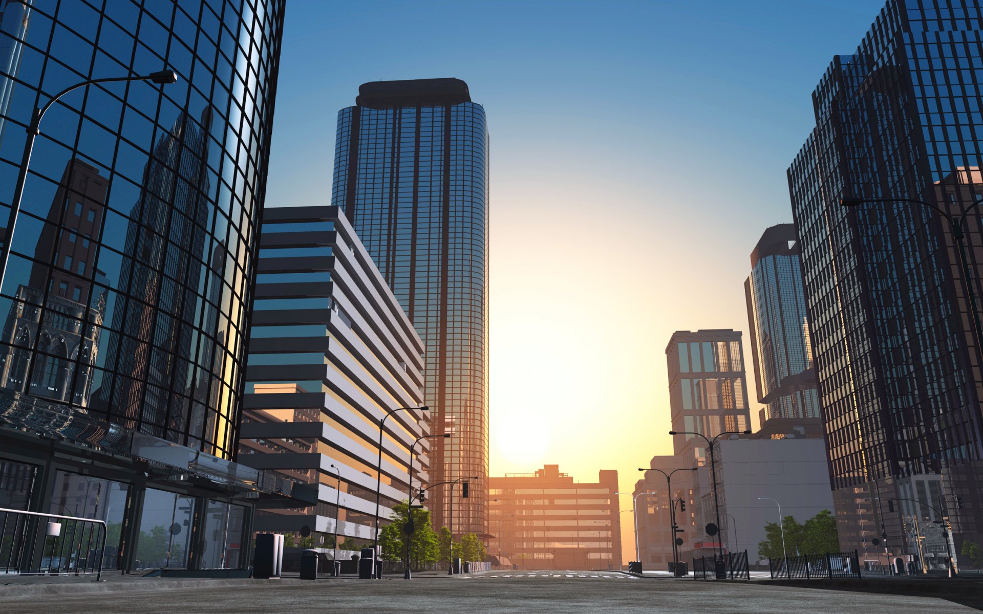 ciudad estados unidos américa estados unidos calle avenida plaza casa carretera luz amanecer mañana día cielo silencio inicio fondos de pantalla interesantes árboles linternas ventanas vidrios reflexión centros comerciales tiendas vida sueño estado de ánimo