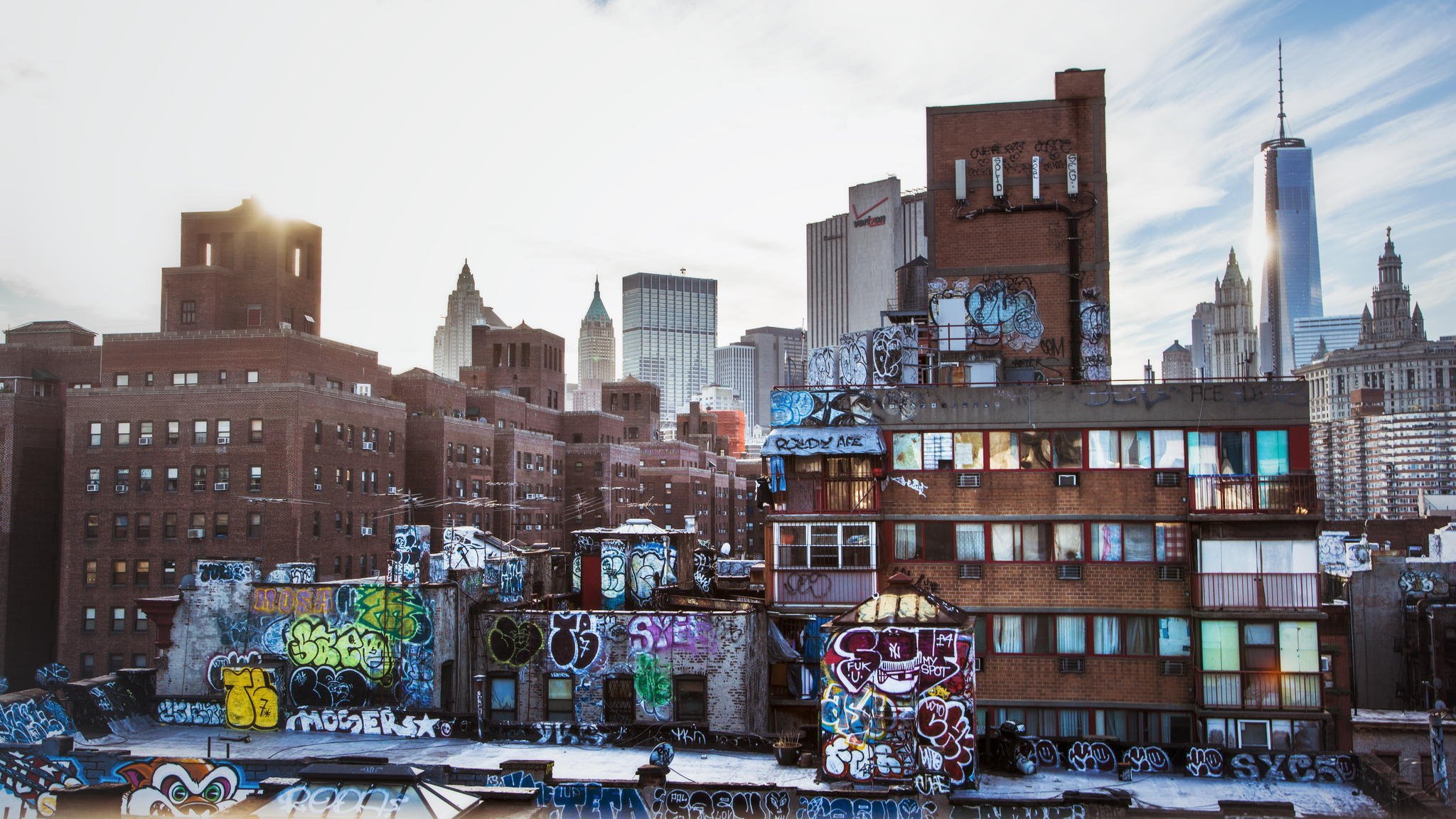 new york ville urbain couches new york gratte-ciel graffiti maisons bâtiments états-unis