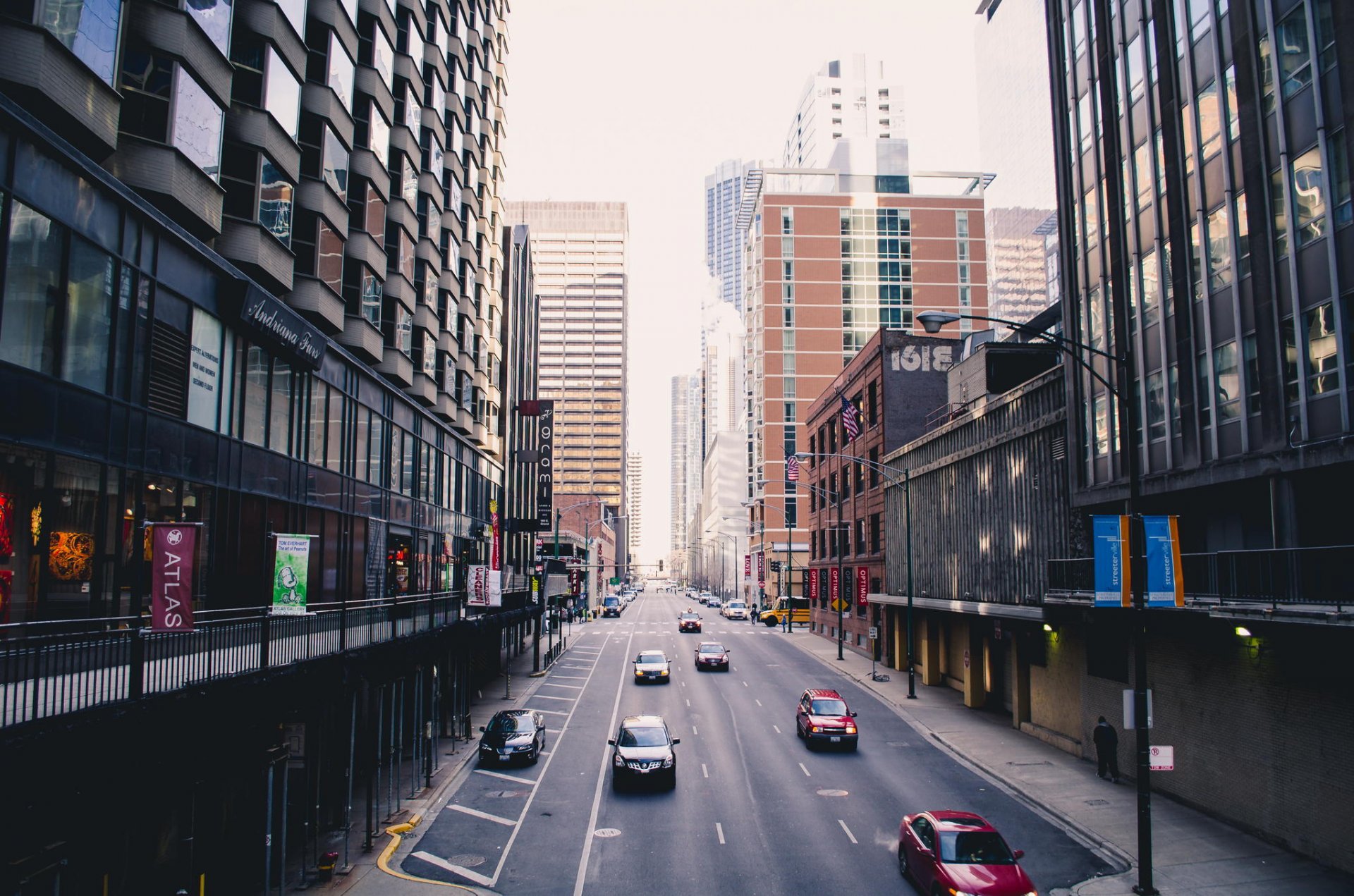 chicago illinois ville gratte-ciel rue trafic