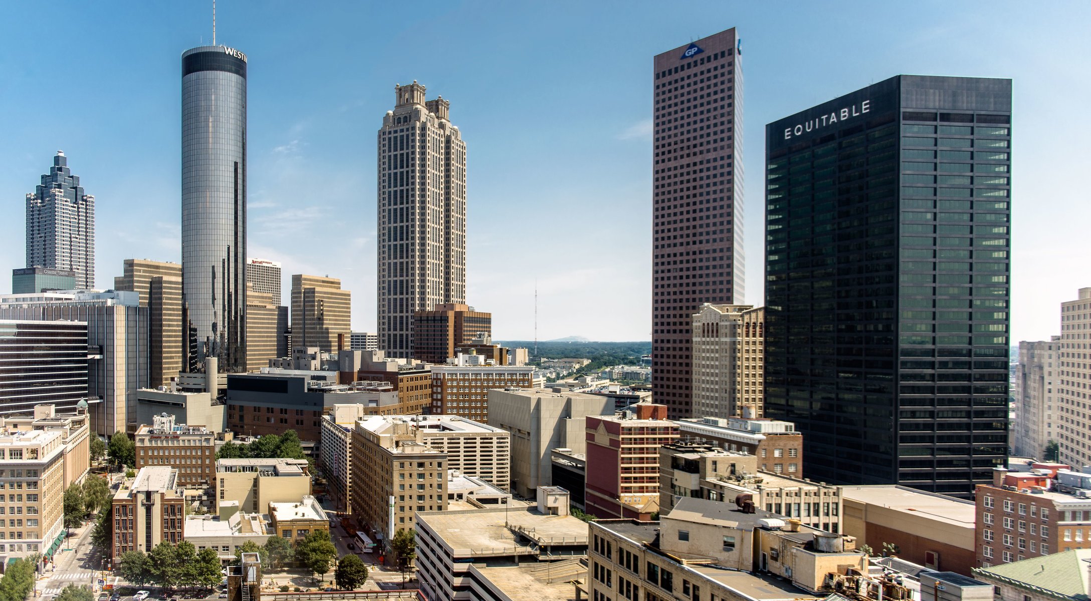 centro atlanta georgia estados unidos rascacielos edificio casa cielo estacionamiento ciudad centro georgia