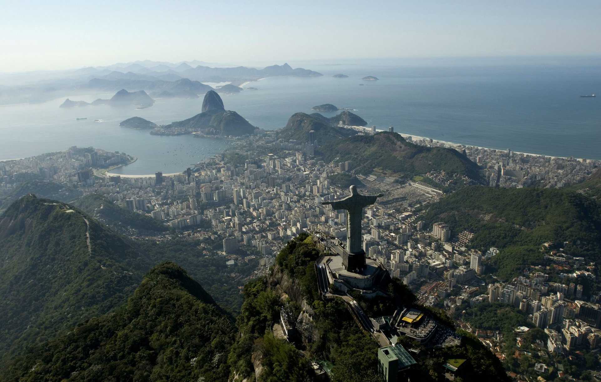 rio de janeiro brasilien pão de açúcar corcovado cristo redentor meer rio de janeiro zuckerkopf