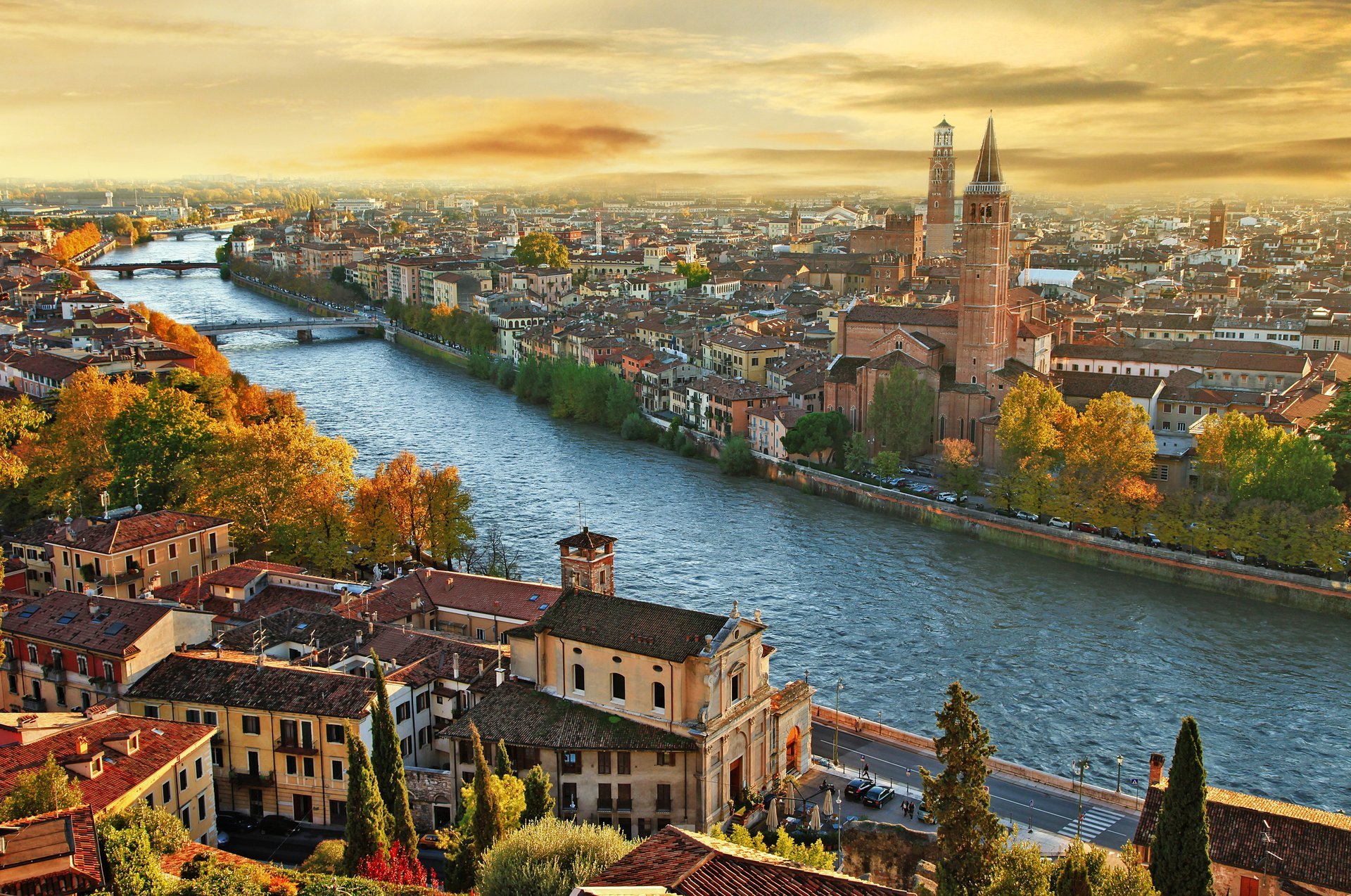 italie ville bâtiment pont rivière paysage urbain bâtiments