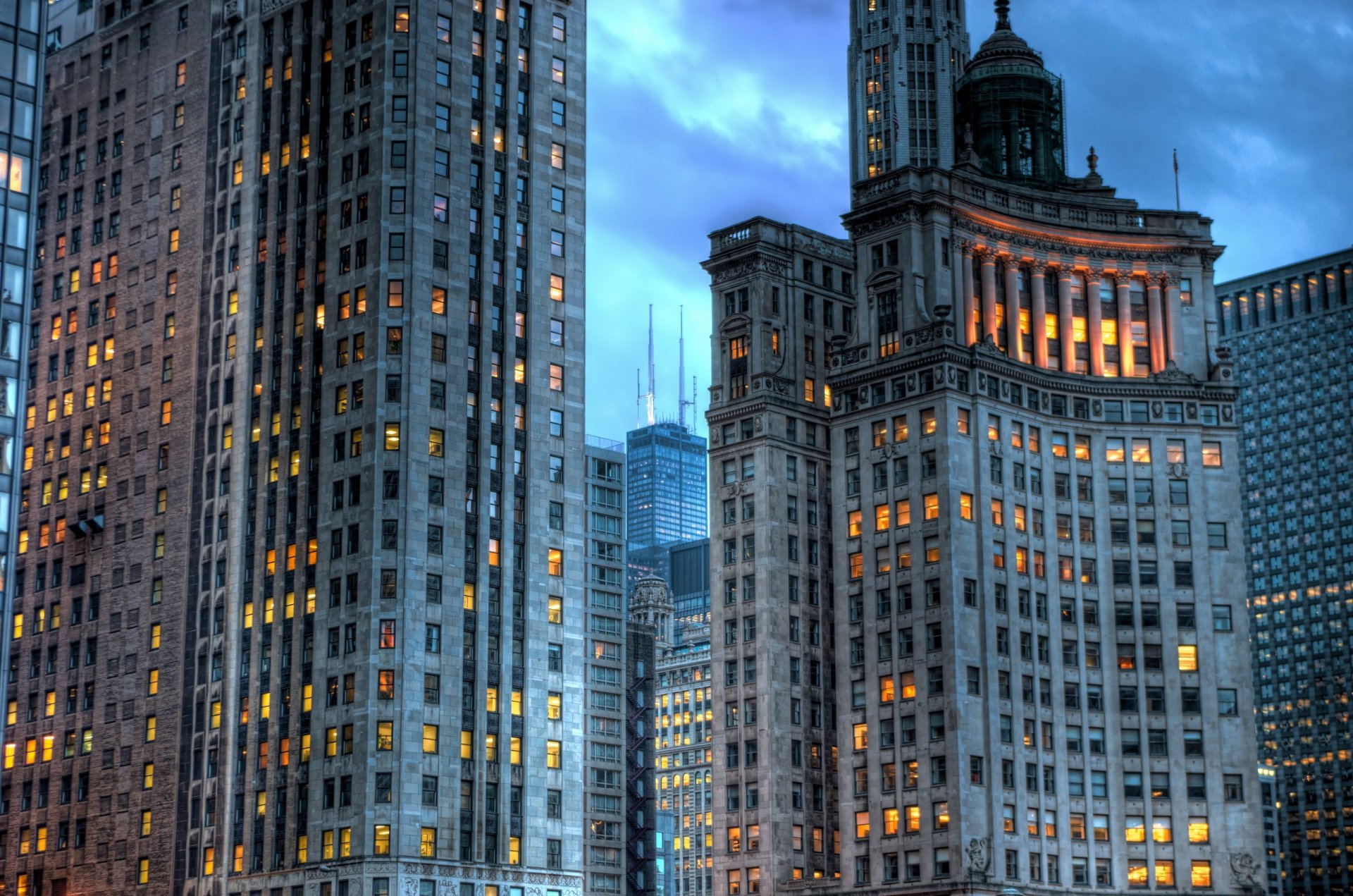 illinois chicago usa america buildings skyscrapers skyscrapers evening light