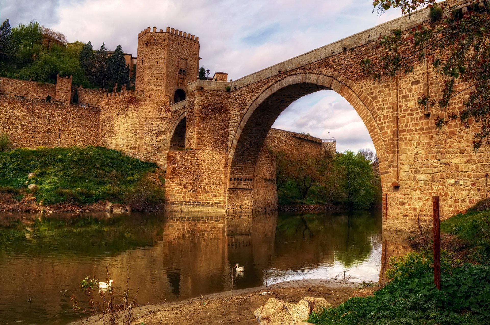 kastilien-la mancha toledo spanien kastilien-la mancha brücke fluss stadt architektur