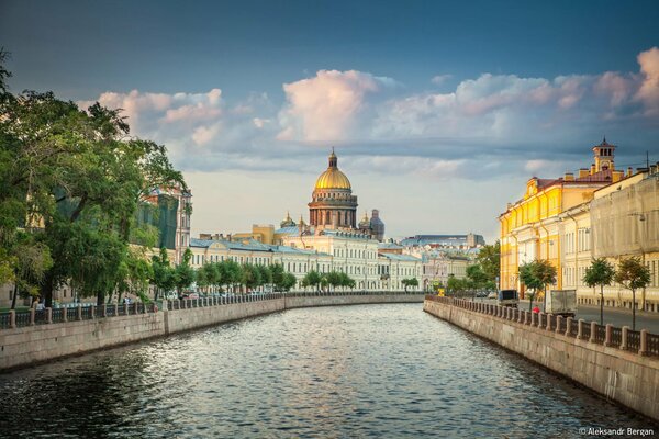 The embankment of St. Petersburg. View from the channel