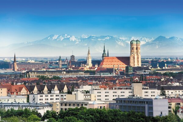 Foto panorama de la ciudad de Munich