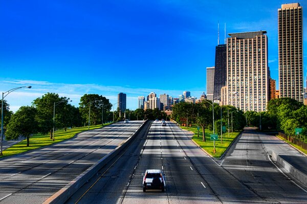 Straßen in der Stadt Chicago in den USA