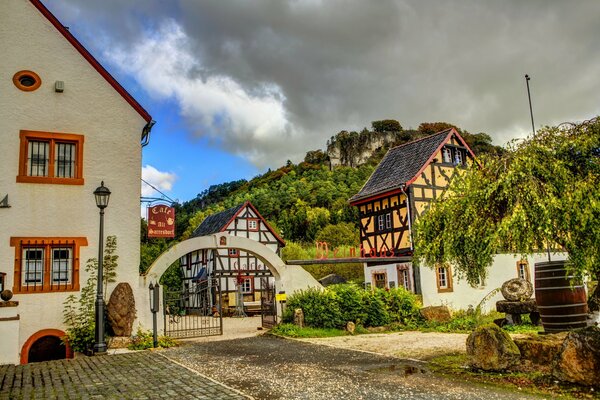 Las acogedoras calles de gerolsttein en Alemania