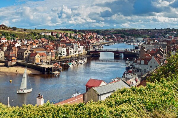 View of the old town on the river