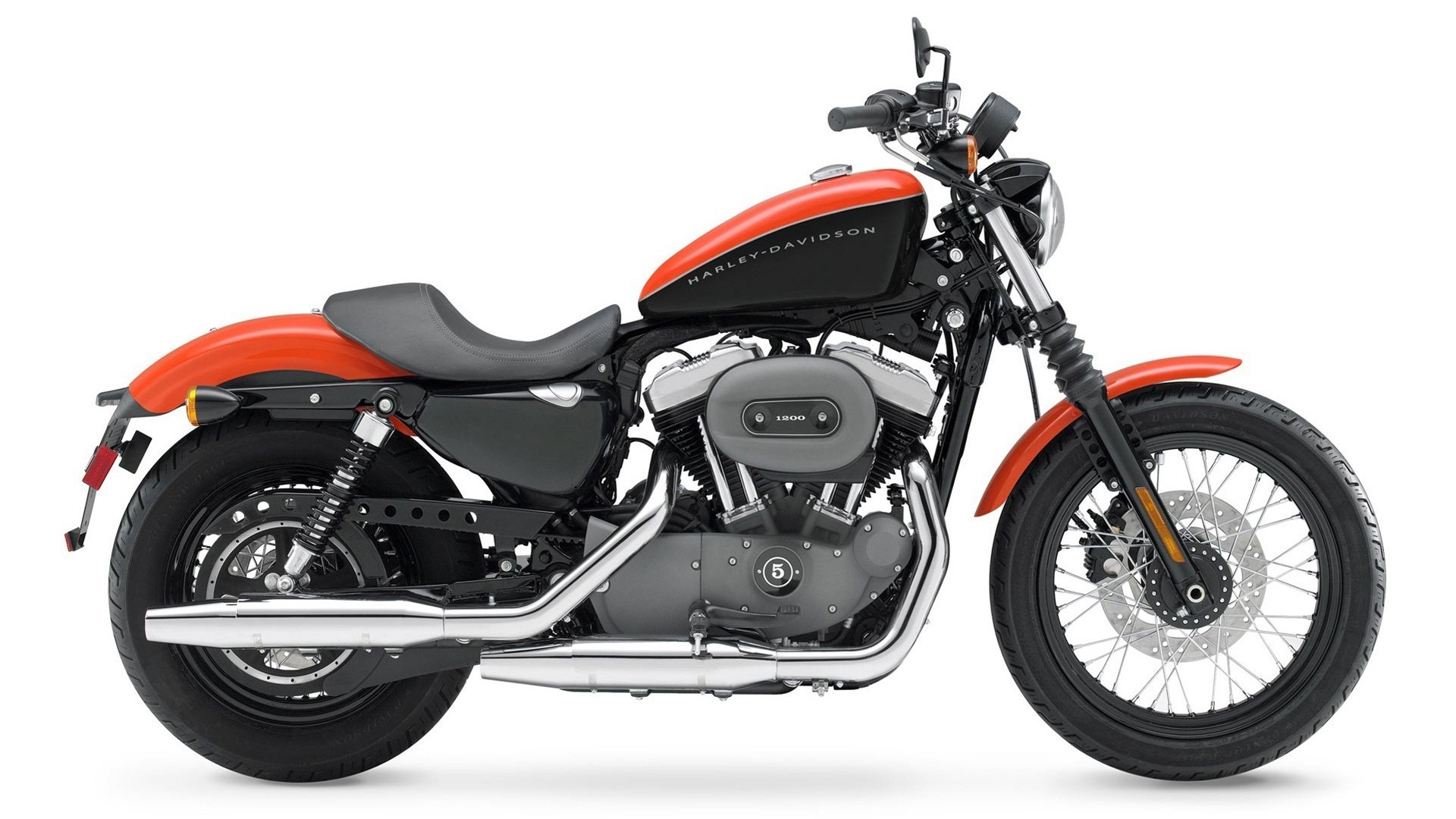 moto harley davidson naranja motocicleta