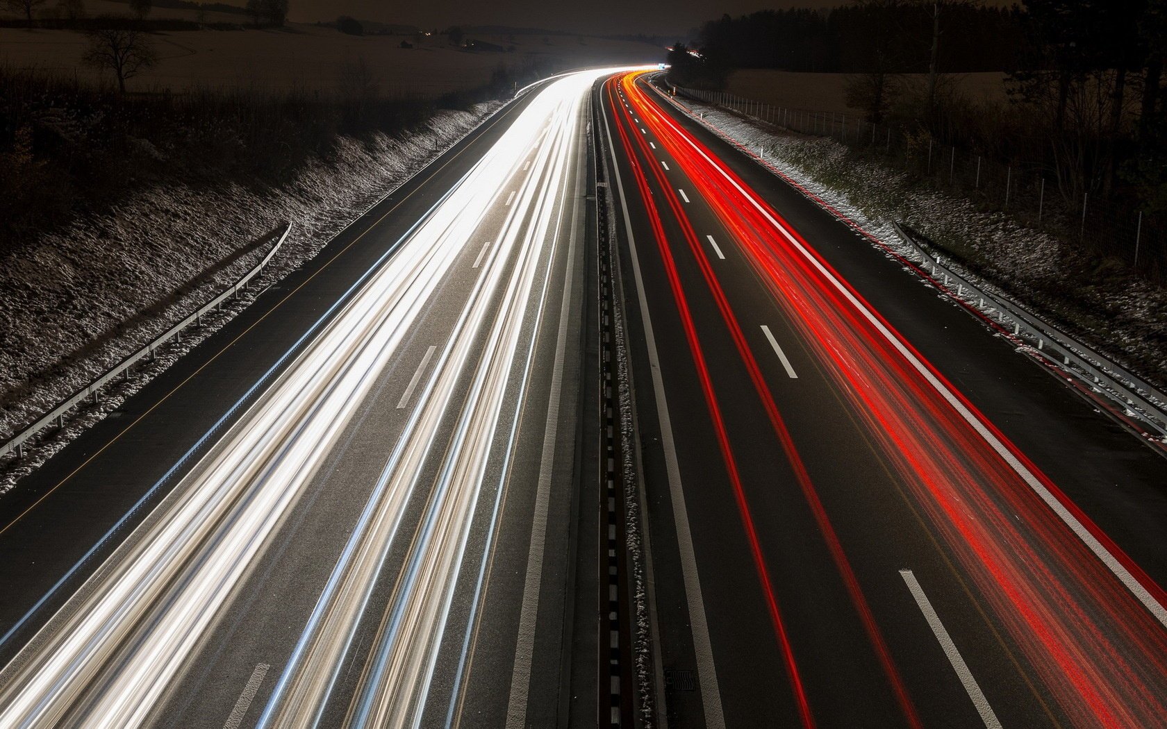 night lights road