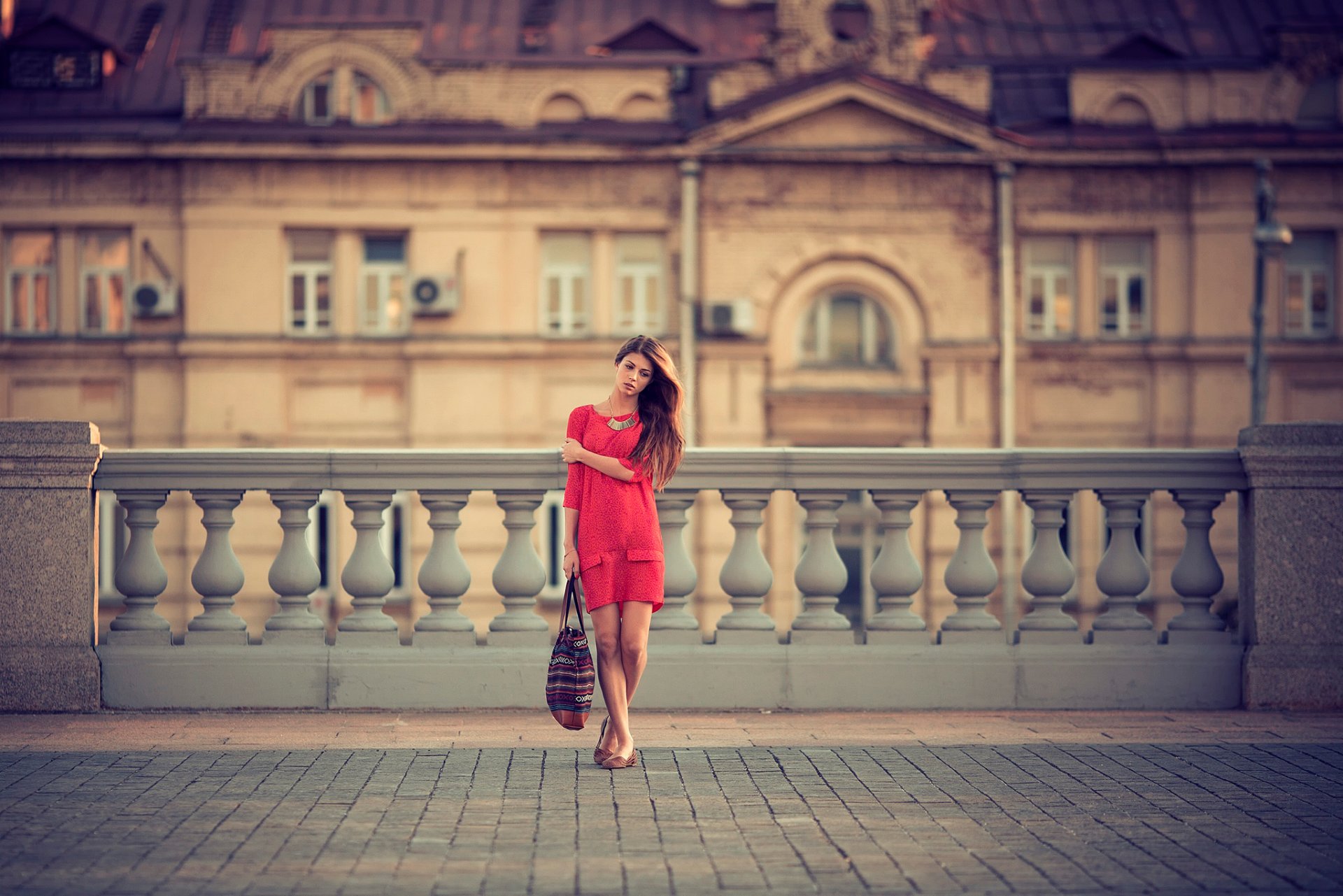 moscow architecture in red girl