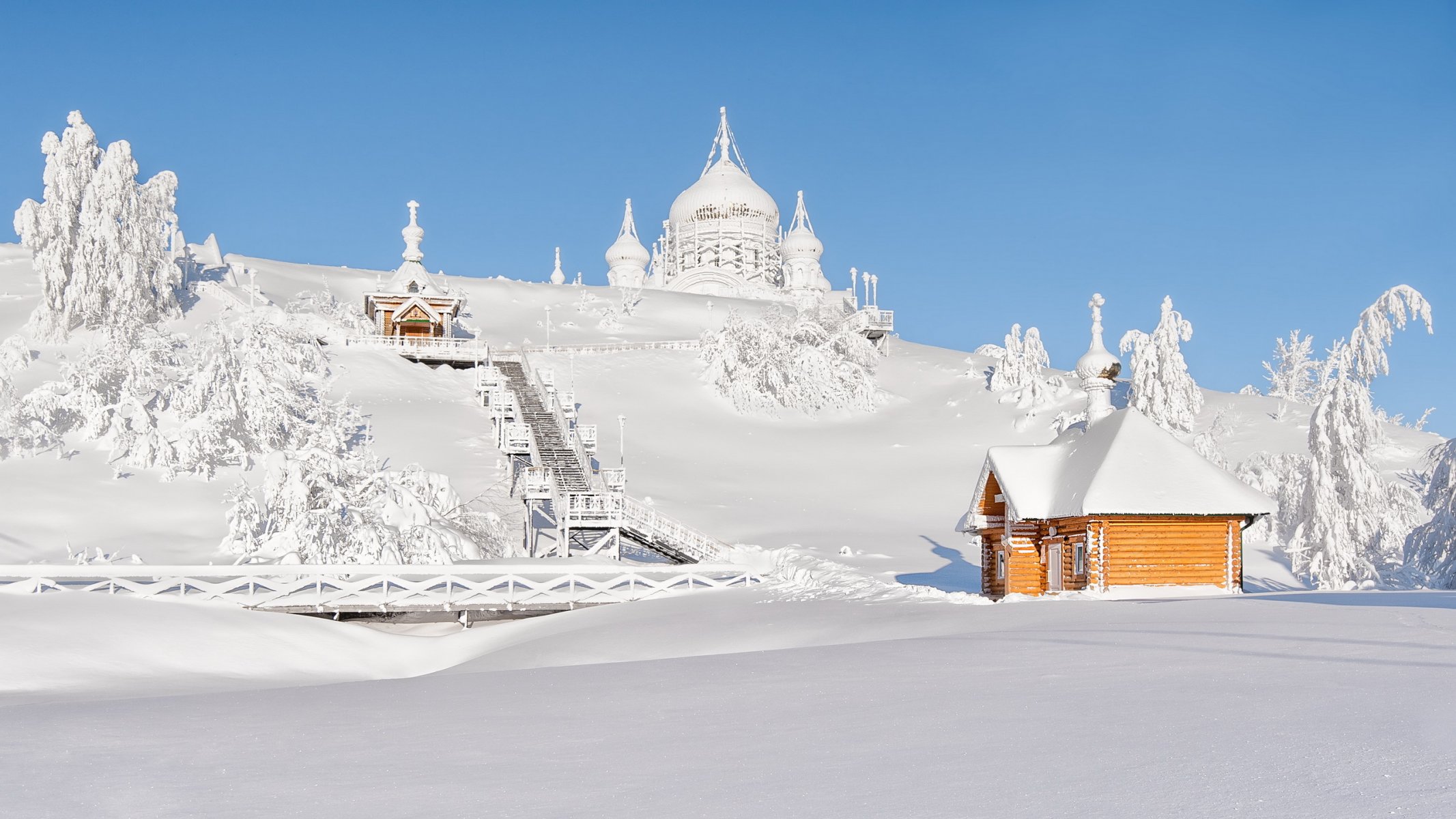 monastero di san nicola di belogorsk inverno neve paesaggio