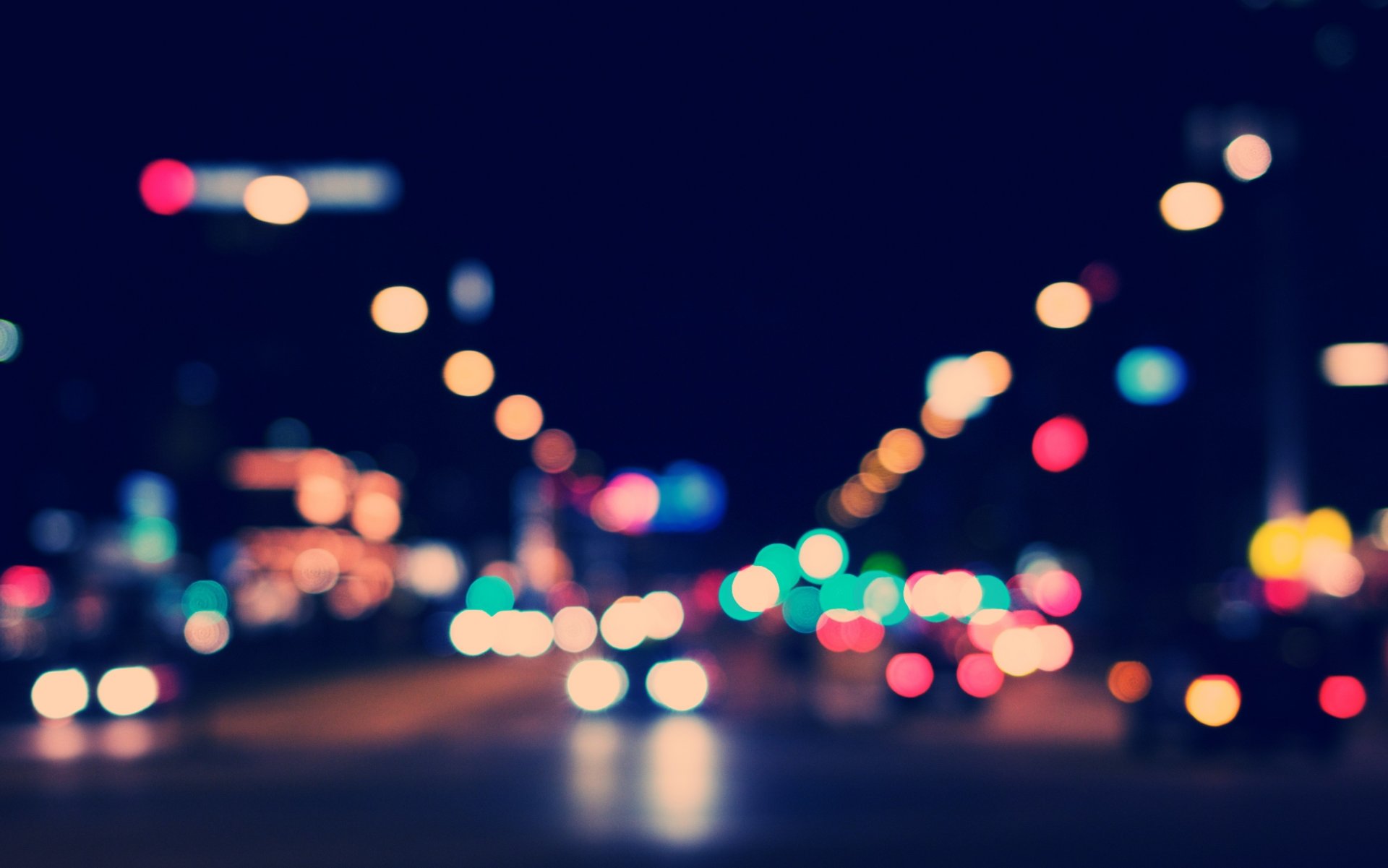 città notte strada bokeh luci automobili