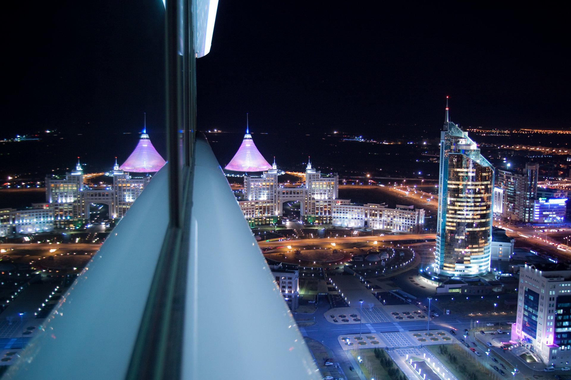 astana town night views house fog