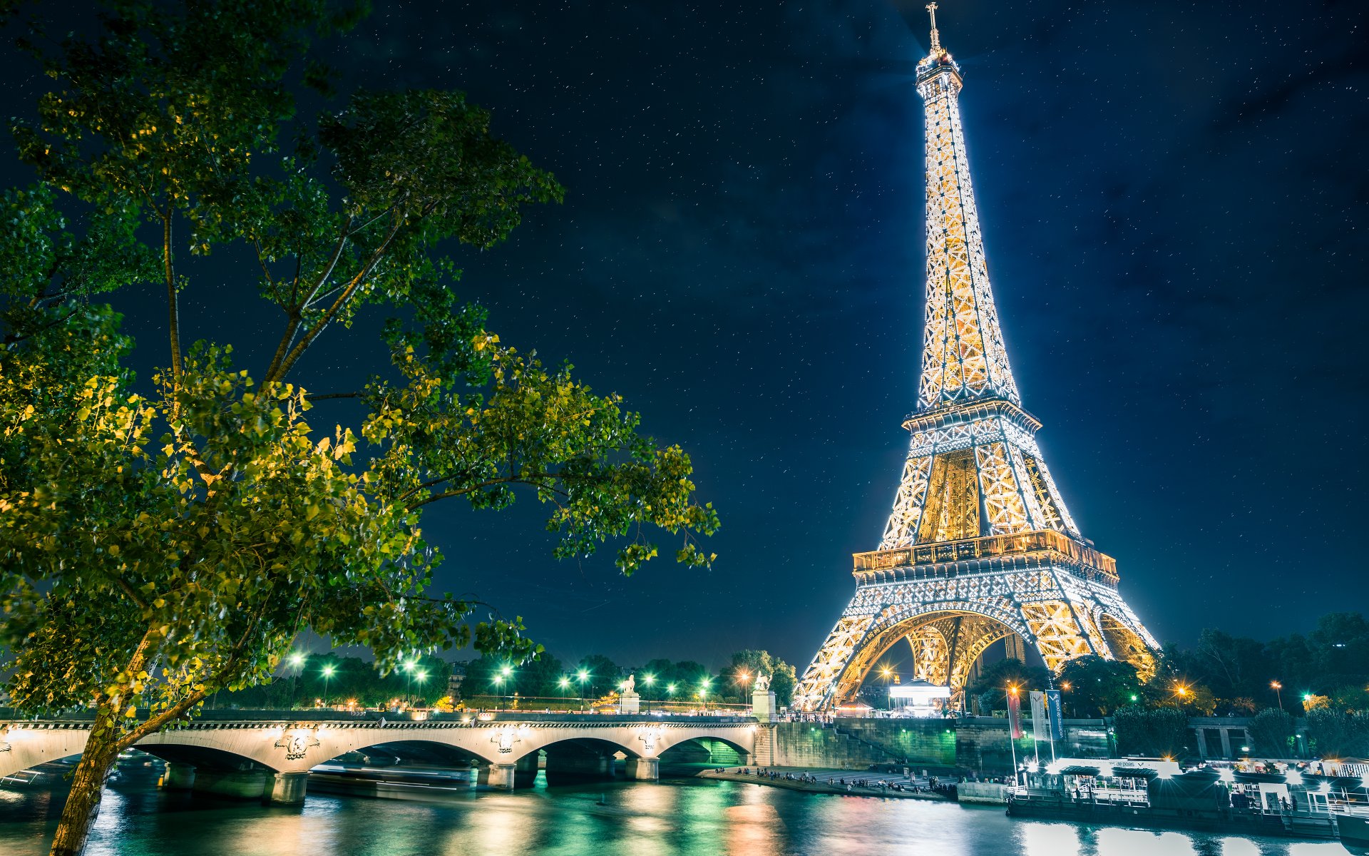 parís torre eiffel ciudad noche